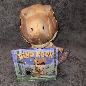 NEW Plush Dinosaur and Dino Rock Book Set